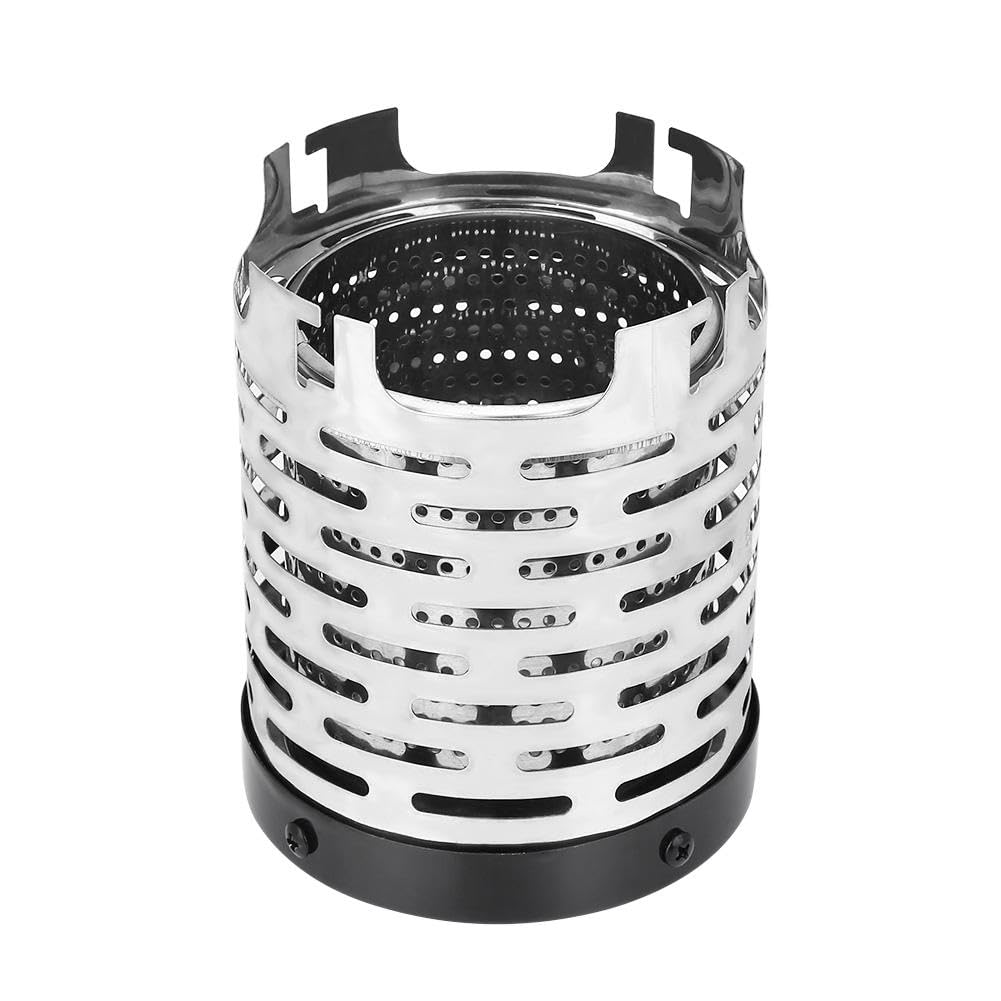 Lsaardth Stainless Steel Camping Heating Stove - Heating Gas Stove Cover Camping Hiking Accessory Camping Mini Heater Camping Stove Portable Camping Stove Heater for Outdoor Camping Hiking
