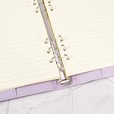 falllea A5 PU Leather Ring Binder 6 Ring Refillable Purple Notebook Cover view 6
