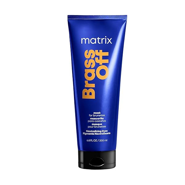MATRIX BRASS OFF COLOR DEPOSITING NEUTRALIZATION HAIR MASK | REPAIRS & PROTECTS FRAGILE HAIR | FOR COLOR TREATED HAIR |NEUTRALIZES ORANGE TONES | COLOR DEPOSITING | PACKAGING MAY VARY | 6.8 FL. OZ.