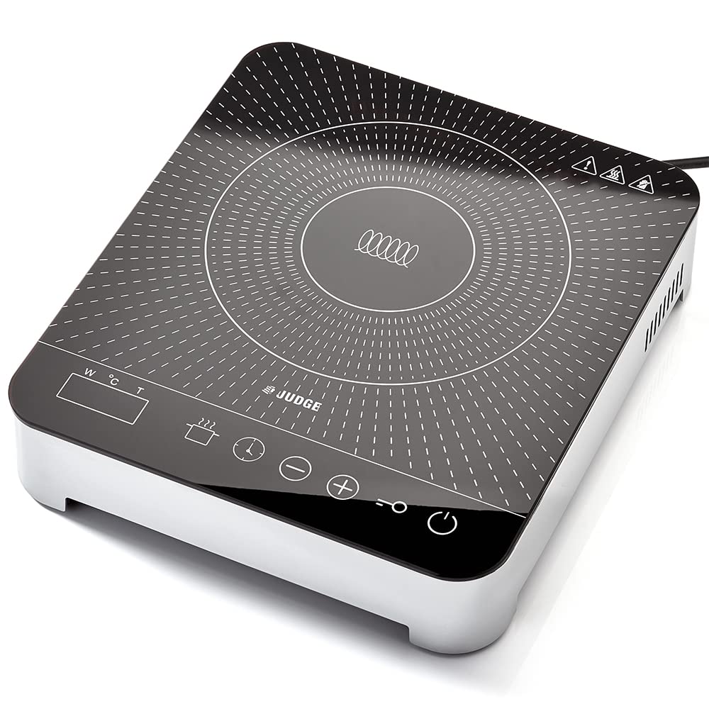 Judge Portable Electric Induction Hob - Single Plate, 2000W, 10 Temperature Settings with Timer