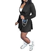 Adogirl Two Piece Tennis Skirt Sets for Women with Shorts Long Sleeve 2 Piece Outfits Zipper Jacket Pleated Mini Dress