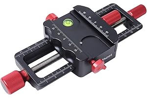 iShoot Improved Universal 150mm Macro Focusing Rail Slider Close-up Shooting Head All Metal Camera Support Bracket Holder, Built-in Arca-Swiss Type Clamp and Quick Release Plate for Tripod Ballhead