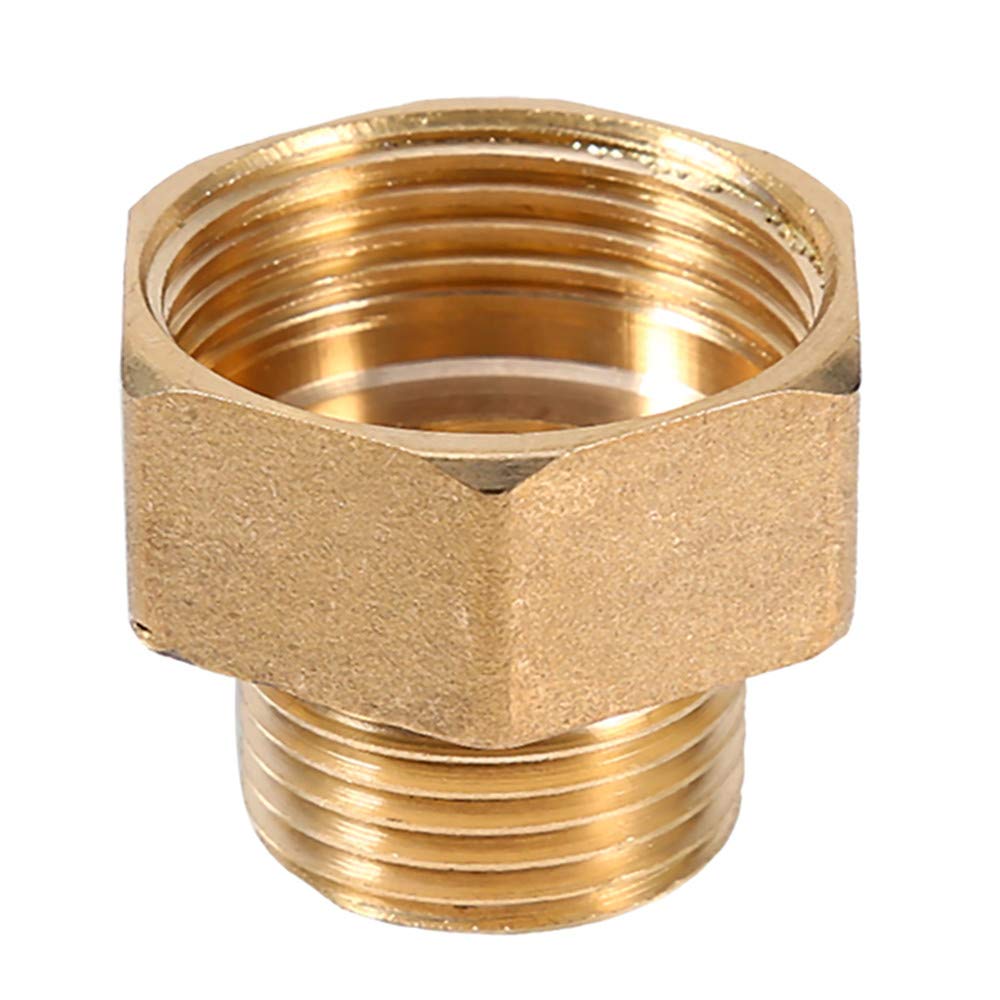 Brass Tap Connector 1/2PT Male and 3/4PT Female Thread Garden Water Pipe Hex Bushing Reducer Adapter