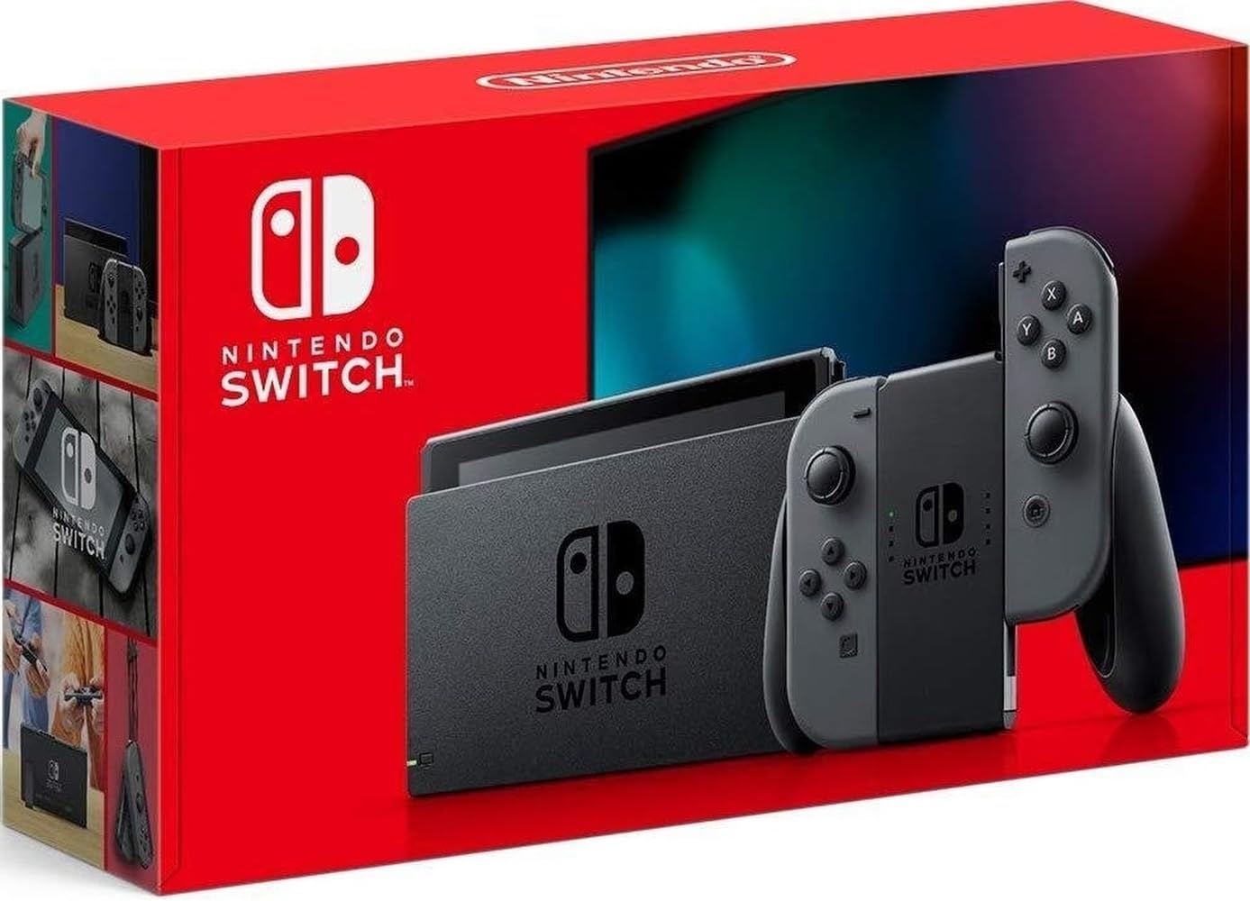 Consola de juegos Nintendo Switch - Negra (HAC-001(-01) con OEM Gray Joy Cons (renovada)