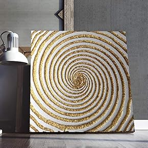 Gold Abstract Painting Artwork for Home Framed