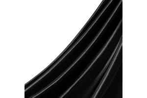 Q&J Fabric Co. Black Satin Fabric by The Yard Soft Charmeuse Cloth Silky Fabric Polyester Fabric 55'' for DIY Sewing Crafts Wedding Dresses & Party Decor | Smooth, Shiny & Wrinkle-Resistant (1 Yard)