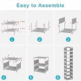 esonstyle 10-Tier Narrow Shoe Rack Metal Storage Organizer Tall Stackable view 6