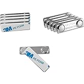 Liftsun Upgraded Strong Name Tags/ID Badge Magnets, 10 Pack Magnetic Name Badge Holders with Steel Back Plate, Fastener with Adhesive on Front Plate, High Strength Neodymium Magnets ID Holder