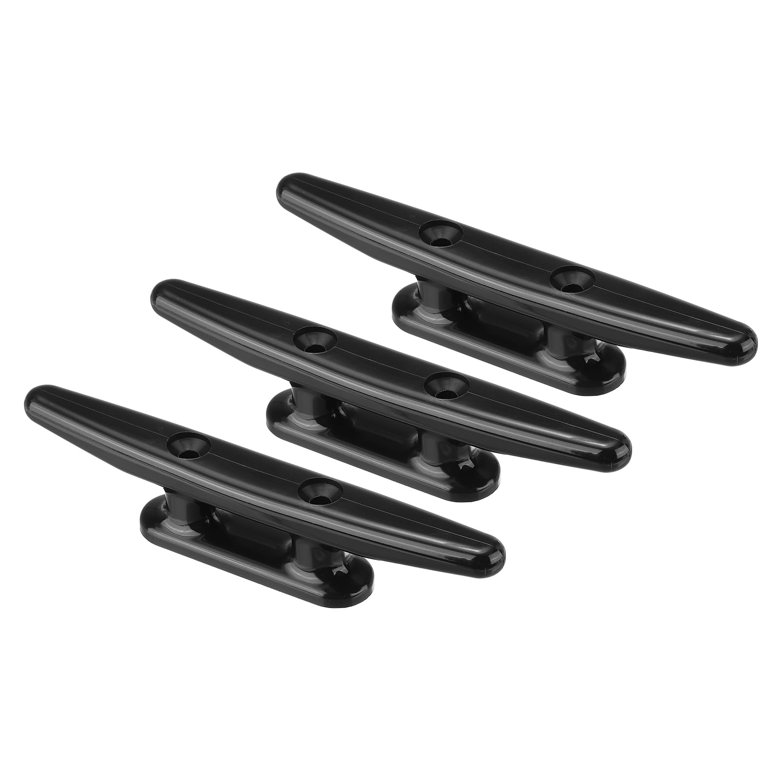 PATIKIL 6 Inch Nylon Boat Dock Cleat 3 Pack Kayak Small Rope Tie Cleat Dock for Marine Deck Boats Canoes Kayaks, Decor, Black