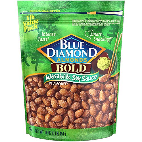 Blue Diamond Almonds Wasabi & Soy Sauce Flavored Snack Nuts, 16 Oz