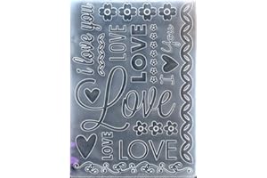 Kwan Crafts Love Flowers I Love You Plastic Embossing Folders for Card Making Scrapbooking and Other Paper Crafts, 12.5x17.7cm