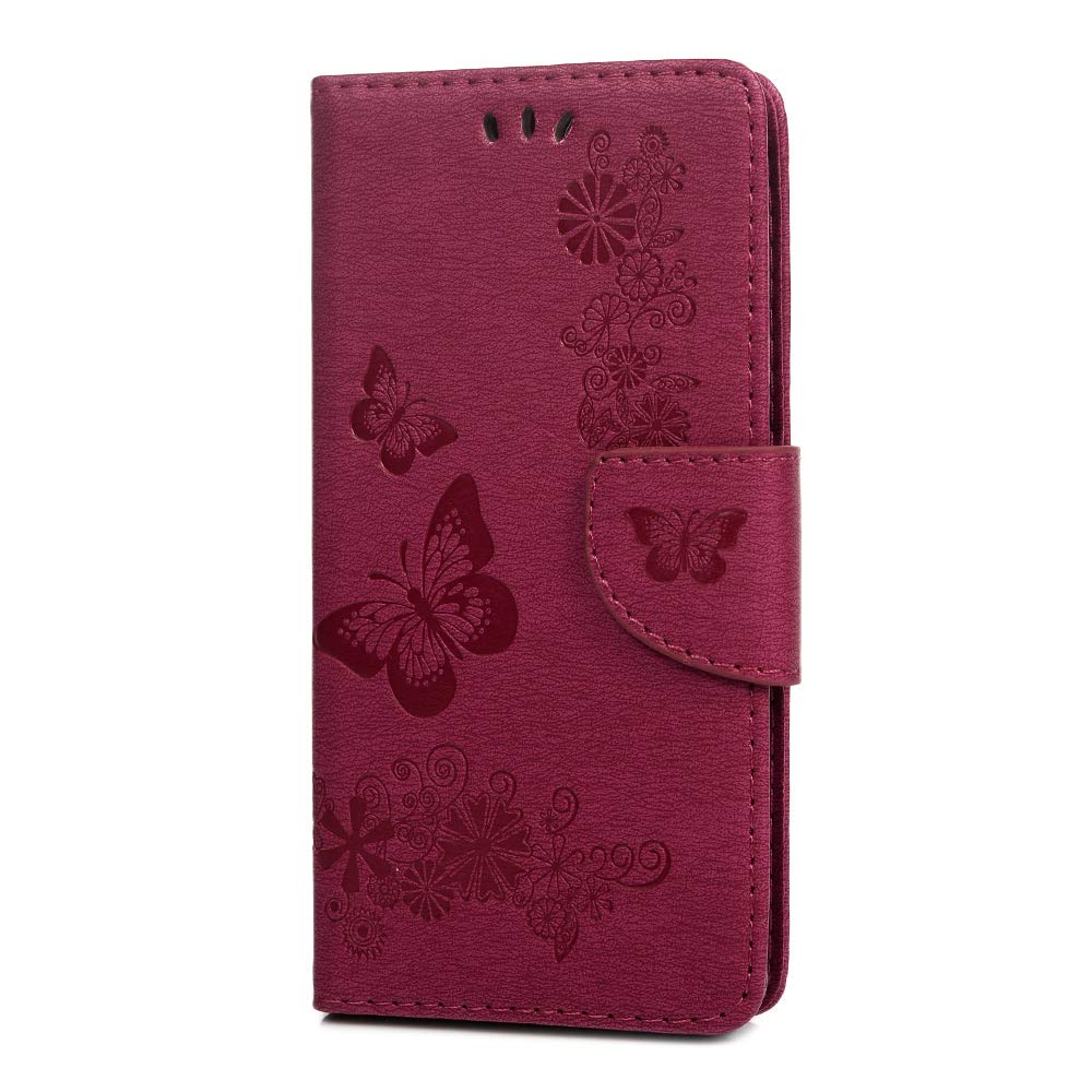 GuardGal WIKO Tommy3 Coque,PU Housse en Cuir Etanche Housse Etui de Protection pour t/&eacute;l/&eacute;phone Portable Case magn/&eacute;tique Cover avec Fente Carte Grand Motif de pens/&eacute;e pour WIKO Tommy3 Rose Rouge