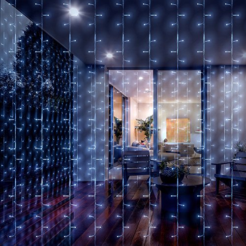 Led concepts 300-led curtain string icicle fairy lights…