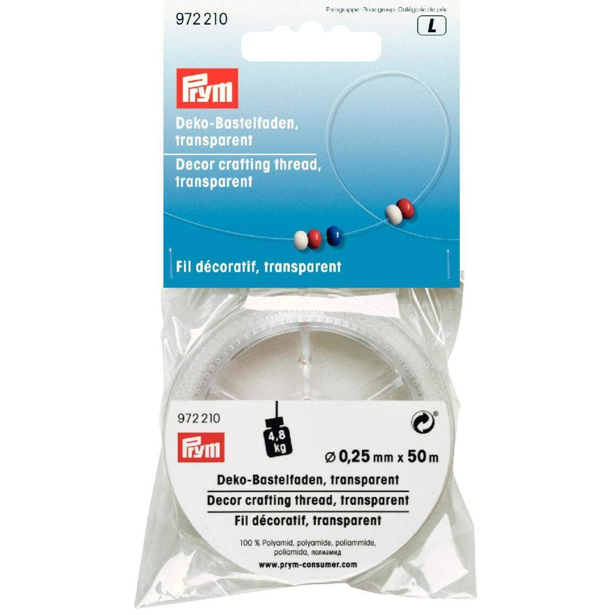 Prym - Decorative Crafting Transparent (0.25mm, 50m) Thread - 1 Unit