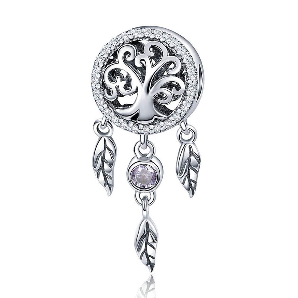 Bijoux Blu Tree Dream Catcher 100% 925 Sterling Silver Dream Catcher Holder Family Tree Beads fit Women Charm Bracelets Necklaces DIY Jewellery
