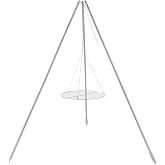 Coleman Tripod Campfire Grill &amp; Lantern Hanger, Steel Firepit Cooking Rack | Adjustable 17-Inch Grill Grate, Lantern Hanger, Durable Steel Legs, Compact for Easy Storage