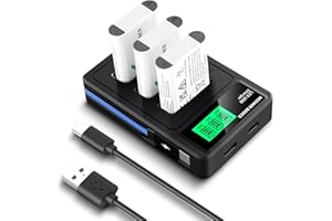 NEEWER Basics 3Pcs NP-BX1 Replacement Batteries with USB Triple Charger, 1090mAh Camera Backup Power Supply Compatible with S