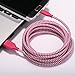 Micro USB, 3-Pcs 6ft(2M)Ansfen Premium Nylon Braided Tangle-Free USB 2.0 High Speed Data Sync Charger Cables For HTC One X M8,Motorola G X,Xbox One,Nokia Lumia and more(Blue&Purple&Rose)
