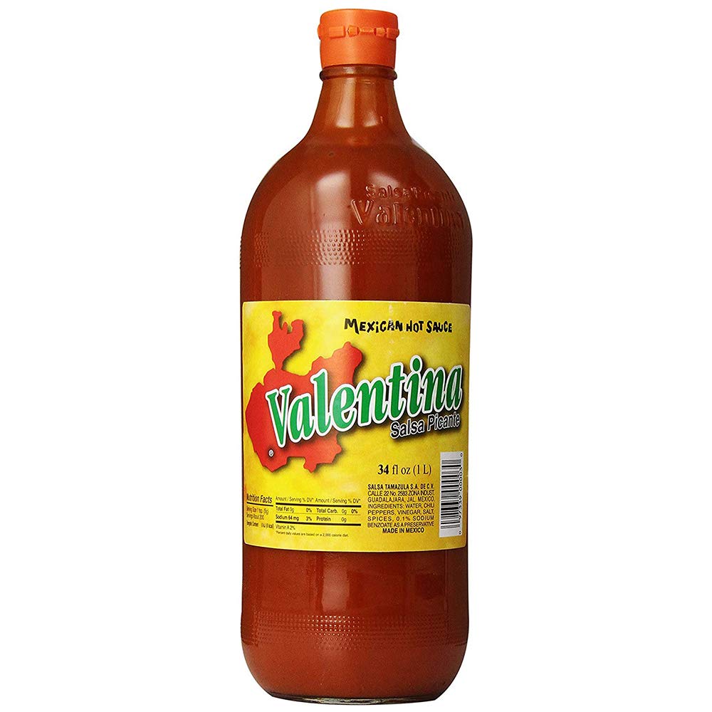 Valentina Salsa Picante Mexican Sauce Made From Chili Peppers Perfect For Chips Fast Foods Lunch Snacks or More Hot 34 Ounce