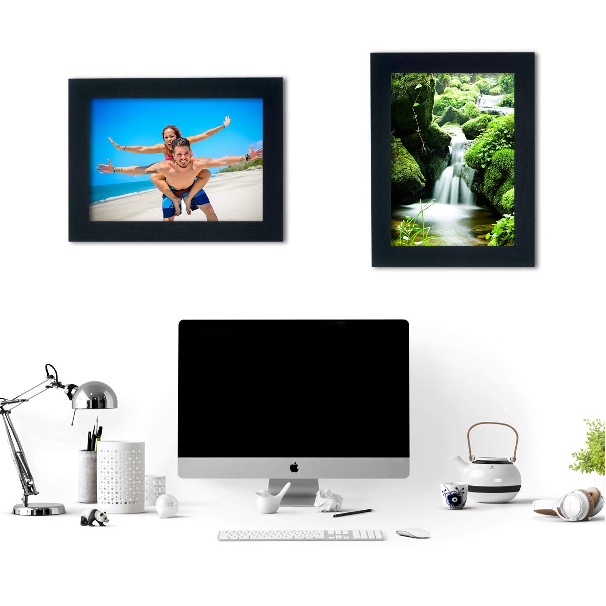 arteWOODS 5x7 Picture Frame 2 Pack Black Solid Wood Collage Photo Frames for Display Pictures 5 x 7 Inches, for Tabletop Display and Wall Decor