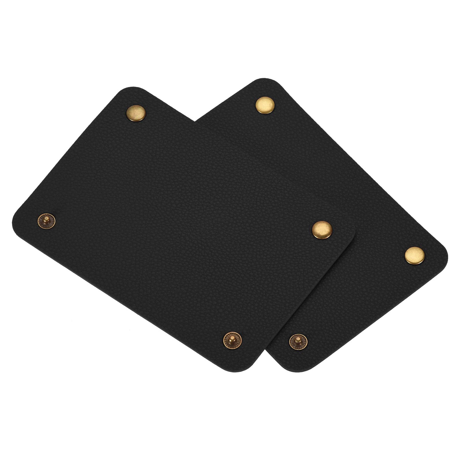 PATIKIL Leather Handle Wraps, 2 Pack PU Handbag Grip Cover Protector with Brass Clasp for Grocery Shopping Bag, Black