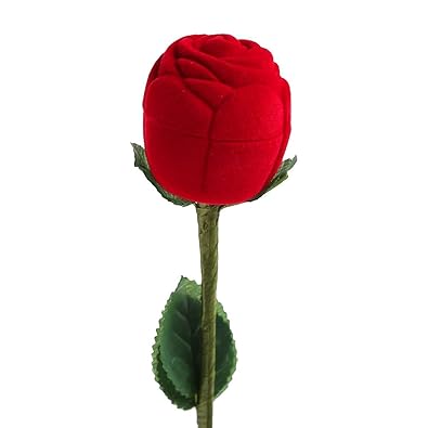 Buy Fine And Premium Velvet Royal Red Rose Ring Box For Women