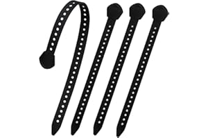 HWEIUA Snow Shoe Bindings Compatible with MSR Classic Snowshoe Straps, Sturdy Snowshoe Bindings Replacement Kit Includes 3x12 and 1x18 Straps, Fit for MSR Denali Evo Ascent Snowshoes, Black