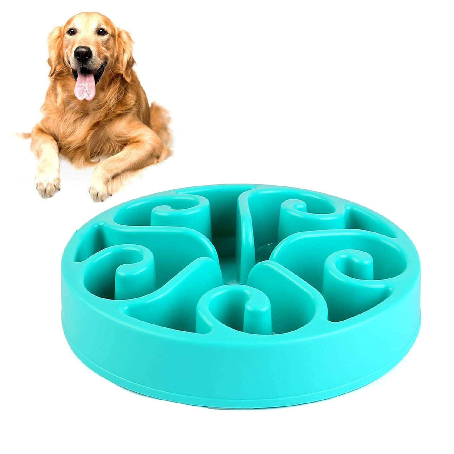 Dog Slow Feeder Bowl,Slow Eating Dog Bowl for Medium Dogs,Pet Fun Puzzle Slow Feed Non Slip Interactive Bloat Stop Dog Food Bowl