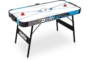 REAHOISY Foldable Air Hockey Table, Folding Indoor Hockey Game Table with Powerful Motor, Accurate Digital LED Scoreboard, Includes 2 Pucks and 2 Pushers, Perfect for Kids and Adults