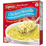 Lipton Soup Secrets Soup Mix, Chicken Noodle, 4.2 oz (Pack of 12, 2 Pouches Each)