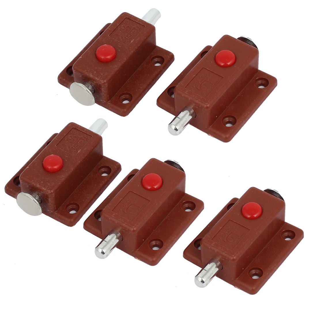 Sourcingmap Furniture Door Spring Loaded Press Button Latches Bolt Lock 5pcs