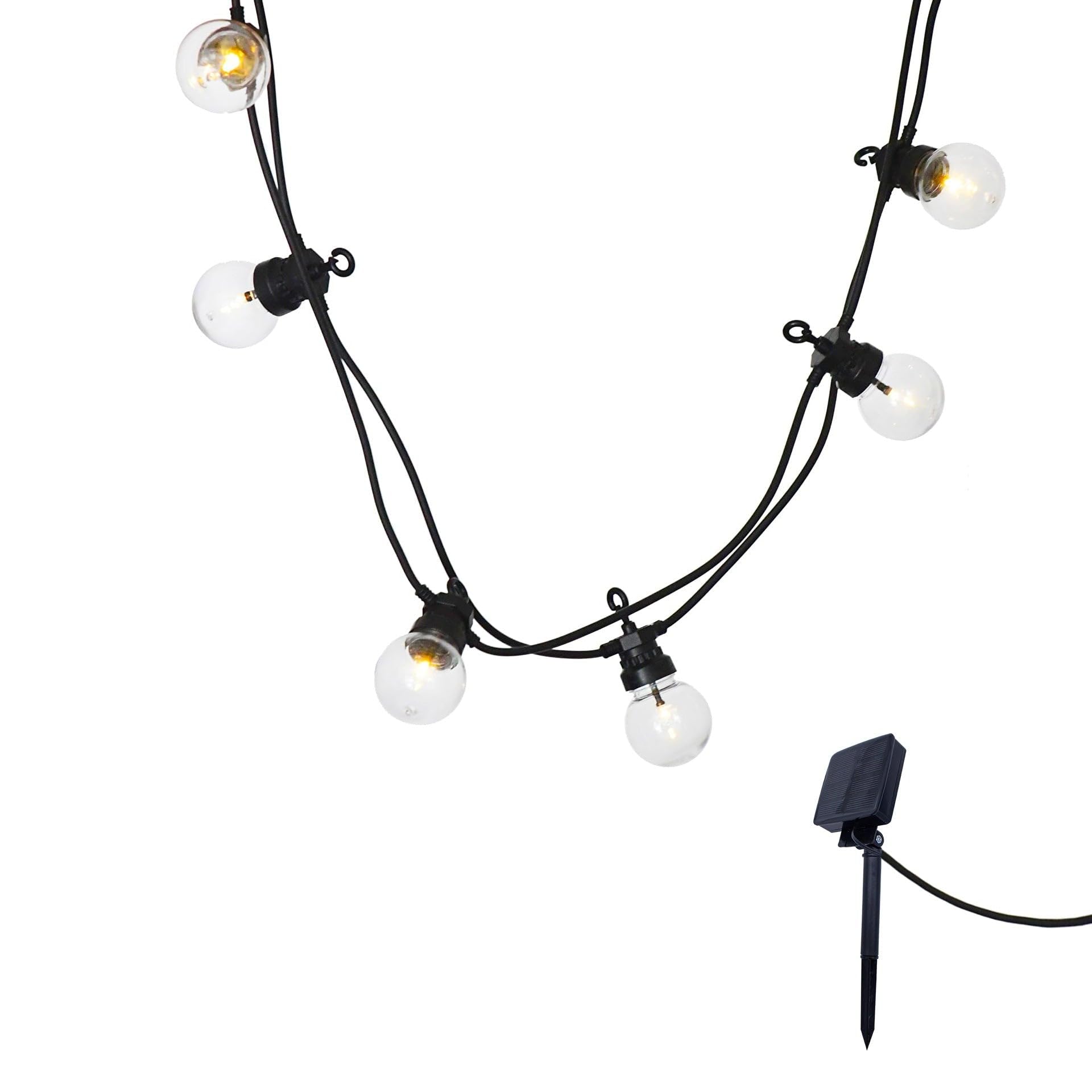 Lumisky Garden Solar light fairy light fairy PARTY CLEAR SOLAR 10 round transparent globes LEDs 570cm, Black, 270cm + 300cm - Degree of protection: IP 44