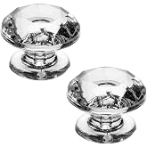 Yinpecly 6Pcs Self-Adhesive Clear Crystal Acrylic Knobs, 19mm Diameter | No Drill Stick-On Pulls, Clear Shiny Crystal Finish, Mini Size for Jewelry Box, Makeup Case, Crafts, Small Drawers