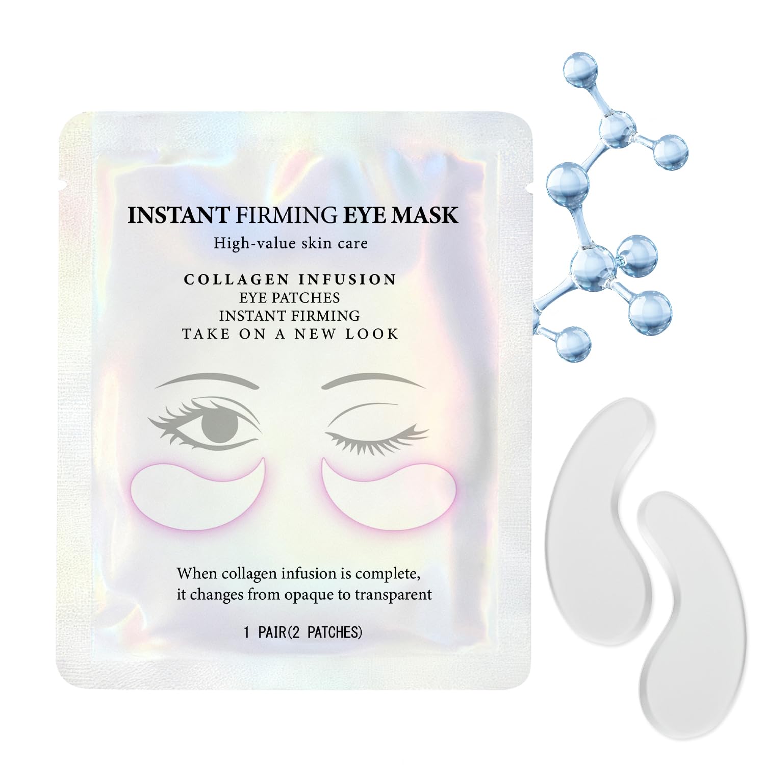 Photo 1 of Under Eye Patches, Instant Firm Eye Patches Temporary, Collagen Peptide Firming Eye Mask for Under Eye Bags and Wrinkles Filler Improve Wrinkles Dark Circles Fine Lines for Women Men, 10 pair