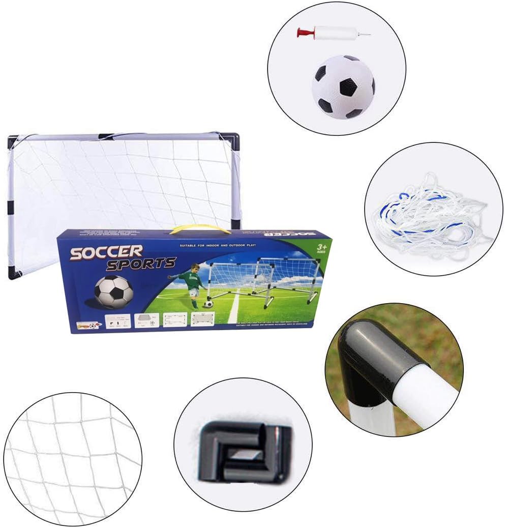 Dmorun Portable Pop up Easy Fold-Up Soccer Goals Set of 2 with Pump Football, Kids Practice Soccer Target net for Backyard Park or Training Soccer Goal : Sports & Outdoors