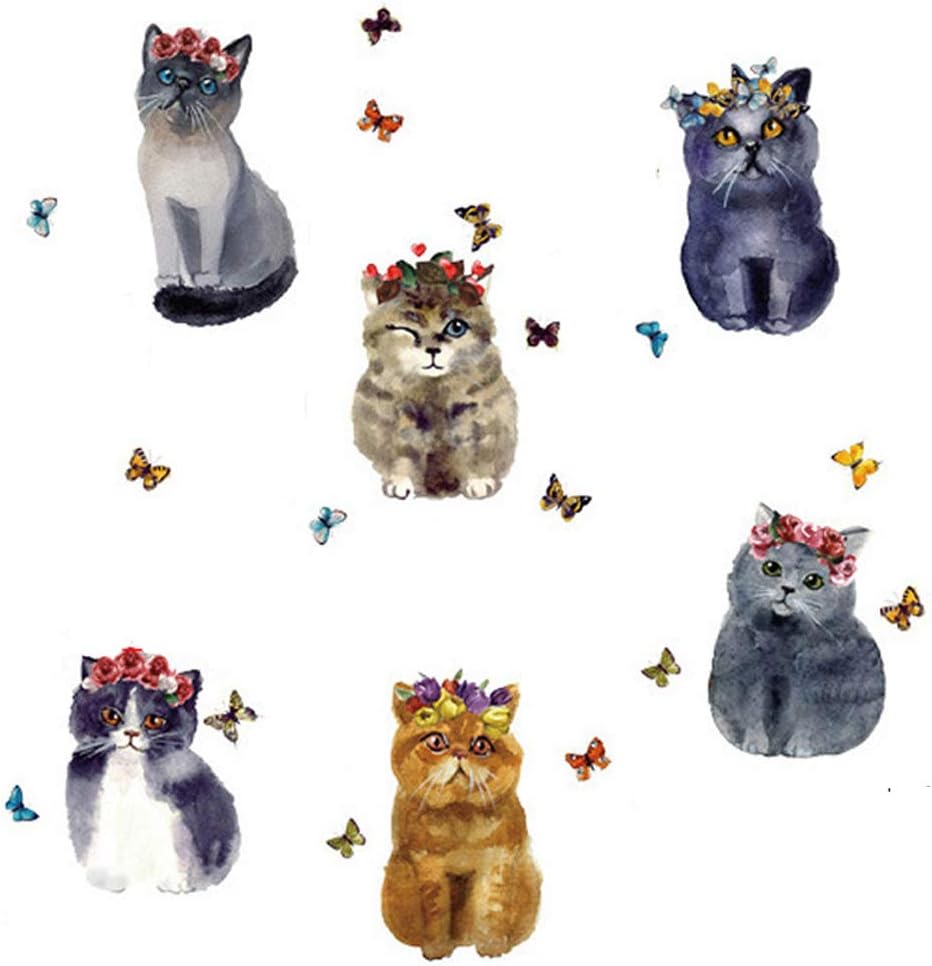 Removable Artificial 3D Cute Cats Kitten Kitty Wall Sticker Decal for Living Room Bedroom Bathroom Nursery Room Home Decor