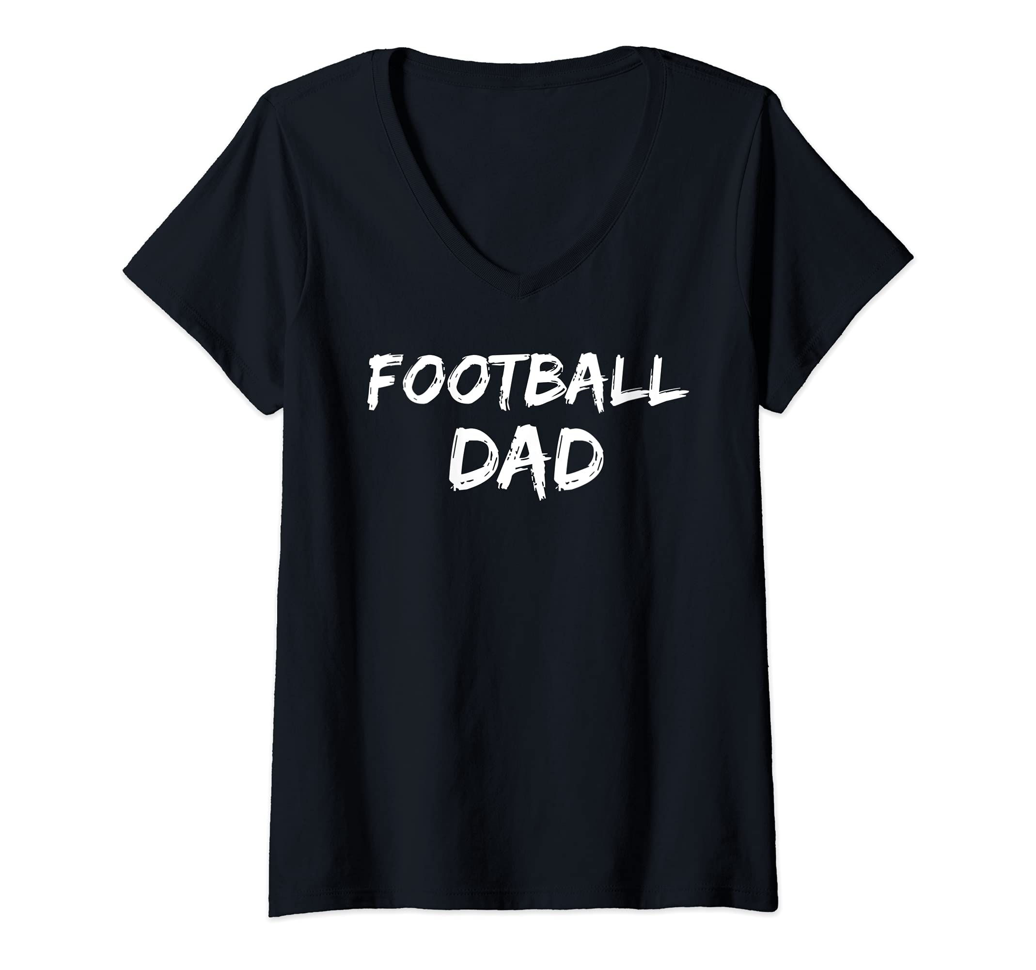 Womens Football Gift Idea for Father from Son Retro Football Dad V-Neck T-Shirt