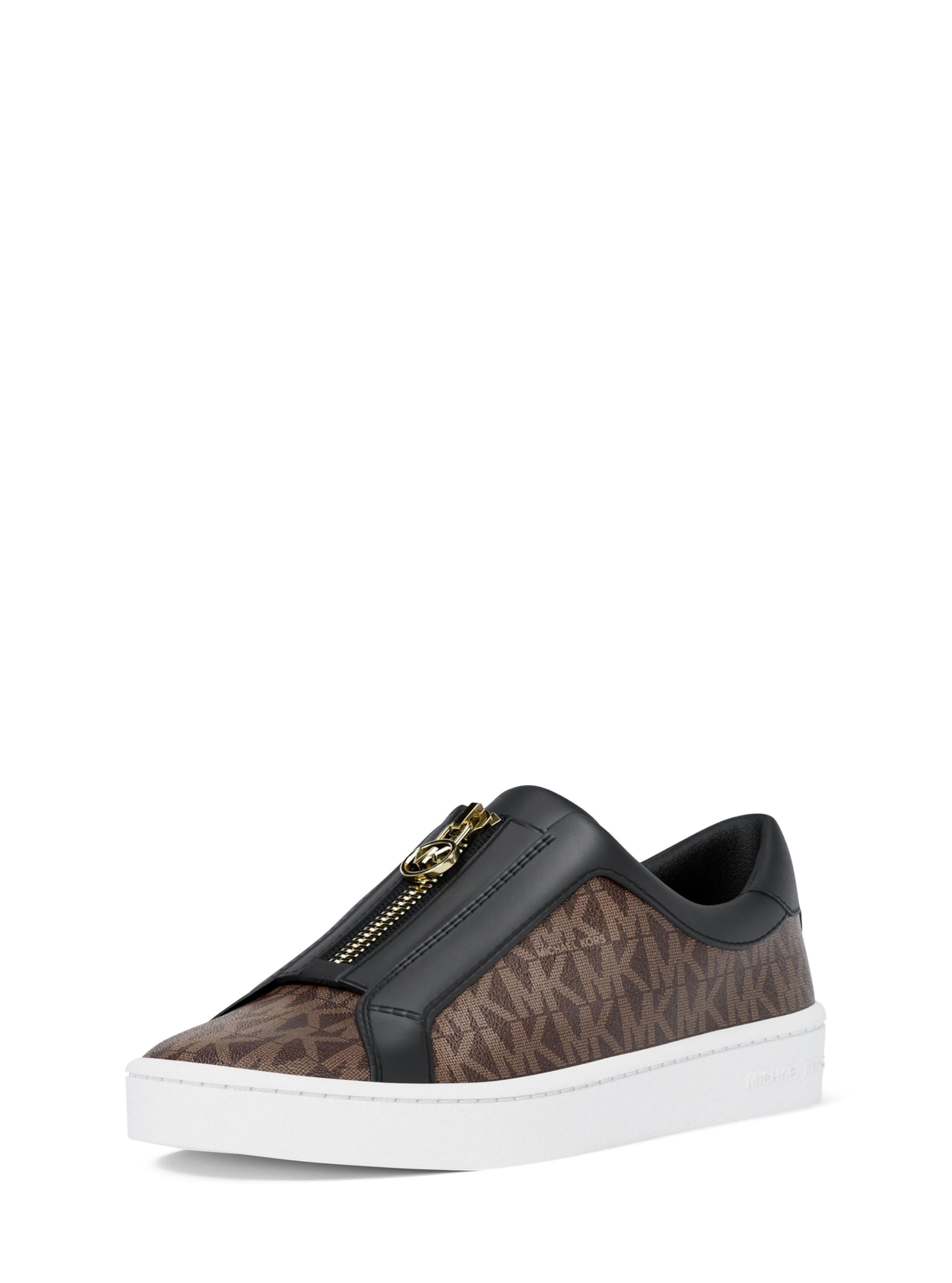 Michael Kors Women’s Keaton Zip Slip On Sneaker, Brown, 7.5