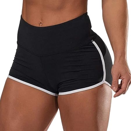 black high waisted stretch shorts