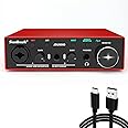 Sunbuck Audio Interface for PC/MAC, 24Bit/192kHz High-Fidelity, AIR Mode Add More Extra Clarity for Recording Music, with XLR/48V Phantom Power, USB Audio Interface for Guitar, Ultra-Low Latency