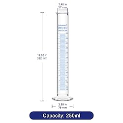 Labasics 1-Pack 250 ml Borosilicate Glass Graduated