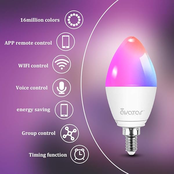 Bombilla LED Inteligente WiFi E14 Luz Clida RGB 2800K 3200K Regulable 5W Ahorro de Energia Control por Voz Compatible con Alexa y Google Homepara la Habitacin Navidad y Fiestas 2 Pcs