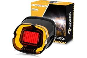 QUASCO LED Strobe Brake Tail Light Rear Turn Signals Smoked Taillight Compatible with Harley Dyna Sportster Road King Electra Glide Heritage Softail Fatboy Touring