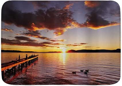 Amazon.com: Haveia Microfiber Bath Mat Rug, Coastal Rotorua Lake