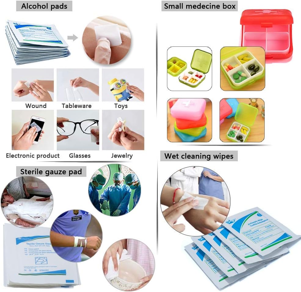 Compact First Aid Kit - Mini Survival Tools Box - Waterproof Outdoor Medical Emergency Bag Lightweight for Emergencies at Home Car Camping Workplace Traveling Adventures Sports Hiking by deftget: Health & Personal Care