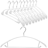 Nature Smile Non Slip PVC Coating Sweater Hangers,Dress Suit Coat Hangers,Wide Shoulder Bump Free Golf T Shirts Clothes Hangers (White Color 10 Pack)