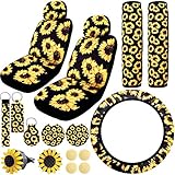 BQTQ 16 Pcs Sunflower Car Accessories with 2 Pcs