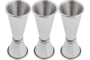 KisSealed 3 Pcs Double Cocktail Jigger for Bartending,Food-Grade Stainless Steel Bar Measuring Jiggers Japanese-Style, 0.5 Oz