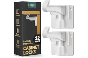 RUBOXA Superstrong Baby Proofing Cabinet Locks for Babies Children and Pets Invisible Child Proof Cabinet Latches with Durable Adhesive Hold Over 20 lbs of Pull Easy-to-Open Child Safety Cabinet Locks