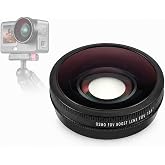 FotStdio Wide Angle Lens Compatible with DJI Osmo Action 6 Only | 185&deg; FOV Boost Multicoated HD Optical Glass 4 Elements 4 Groups Screw On Action Camera Lens Photography Accessories